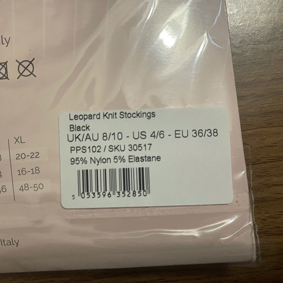 ✨NWT Bettie Page 🦋 Black Leopard Knit Stockings - Picture 14 of 15